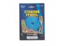 Стяжка 1Т вантажу. ST-214 - 5 25мм х 5м синя/блістер Стяжка 1Т вантажу. ST-214 - 5 25мм х 5м синя/блістер