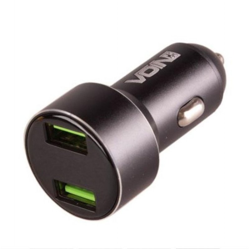 Автомобільний зарядний пристрій VOIN C-31209BK, 2USB (12/24V - 5V 3,1A) + вольтметр