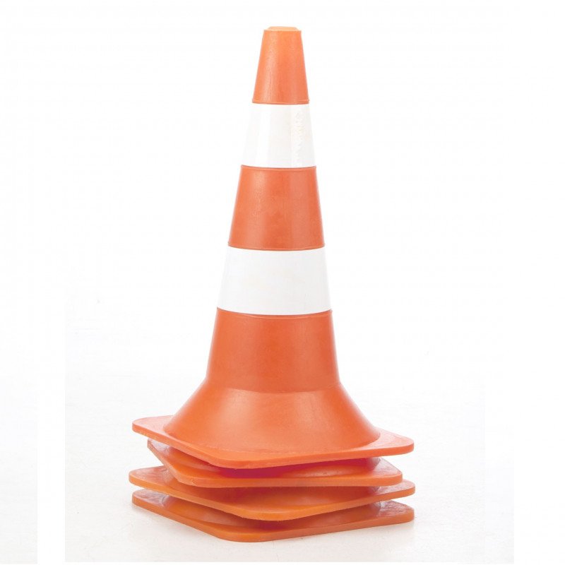 Конус пластиковий 520 мм 2 білі смужки