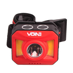 Фонарь налобный VOIN VL-163, 2 x 3W-COB (W/R)+3W XPE/АКБ800mAh/регул. наклона (VL-163)