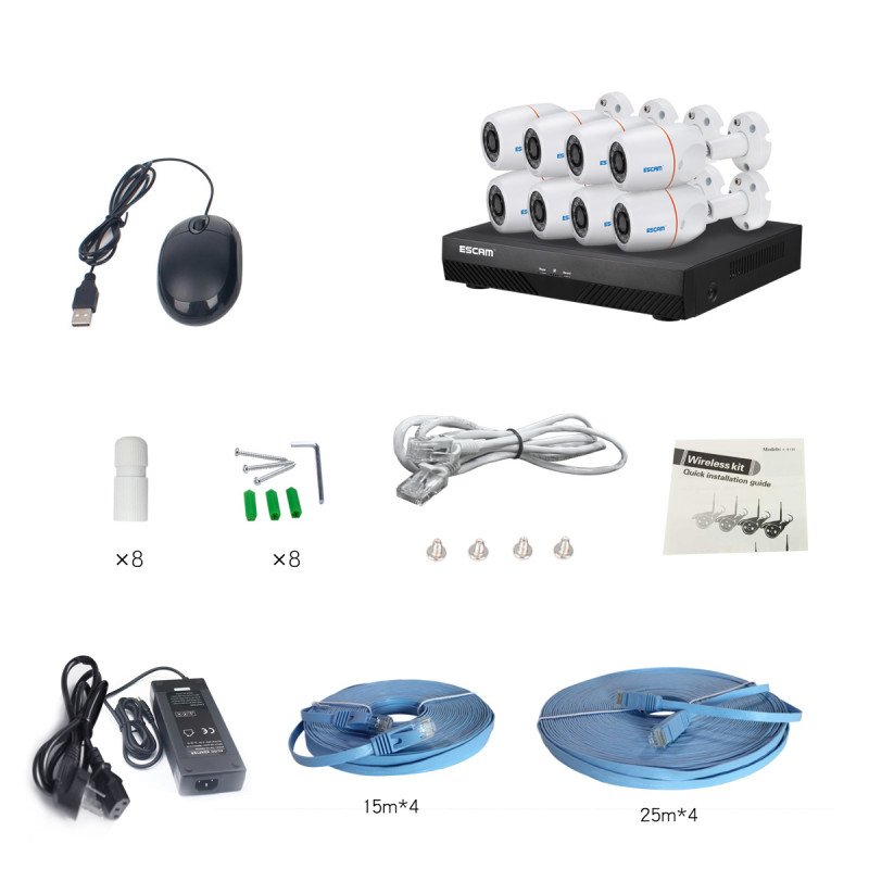 Комплект видеонаблюдения ESCAM PNK805 8CH 1080P POE NVR KITS