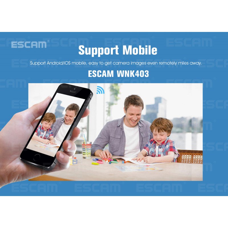 Комплект відеоспостереження ESCAM WNK403 4CH 720P Wireless NVR KITS EU