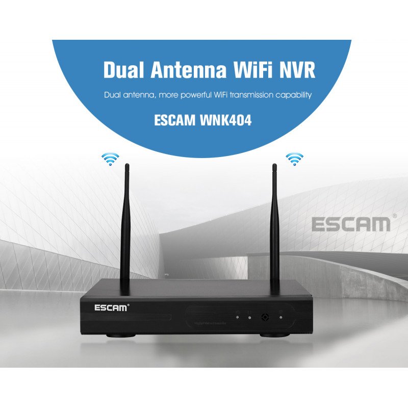 Комплект видеонаблюдения ESCAM WNK404 4CH 720P Wireless NVR KITS EU