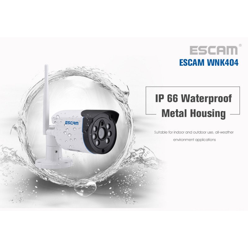 Комплект видеонаблюдения ESCAM WNK404 4CH 720P Wireless NVR KITS EU
