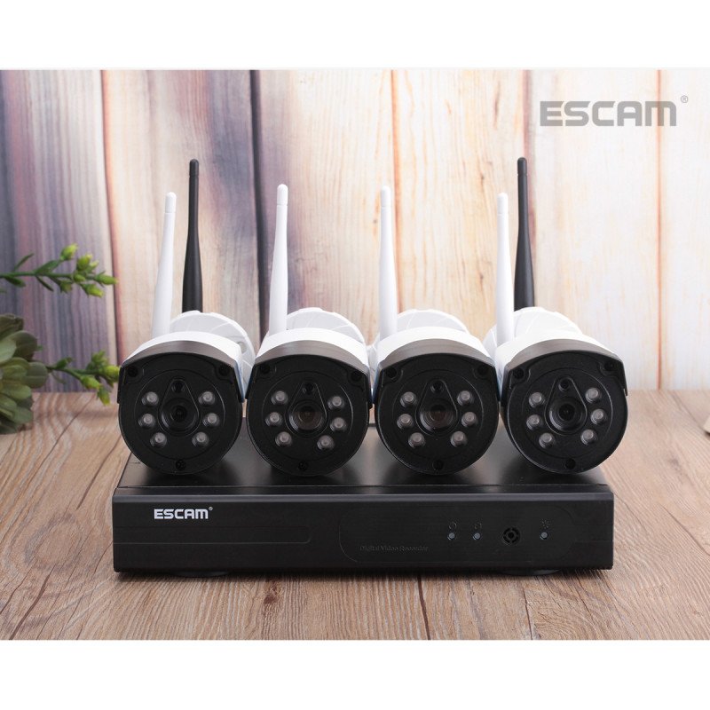 Комплект видеонаблюдения ESCAM WNK404 4CH 720P Wireless NVR KITS EU