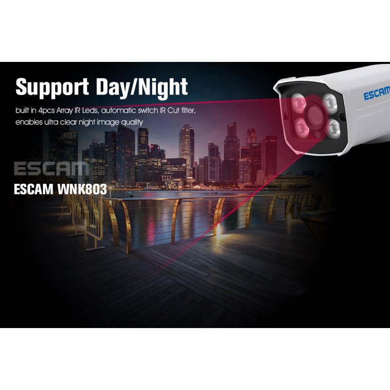 Комплект відеоспостереження ESCAM WNK803 8CH 720P Wireless NVR KITS EU