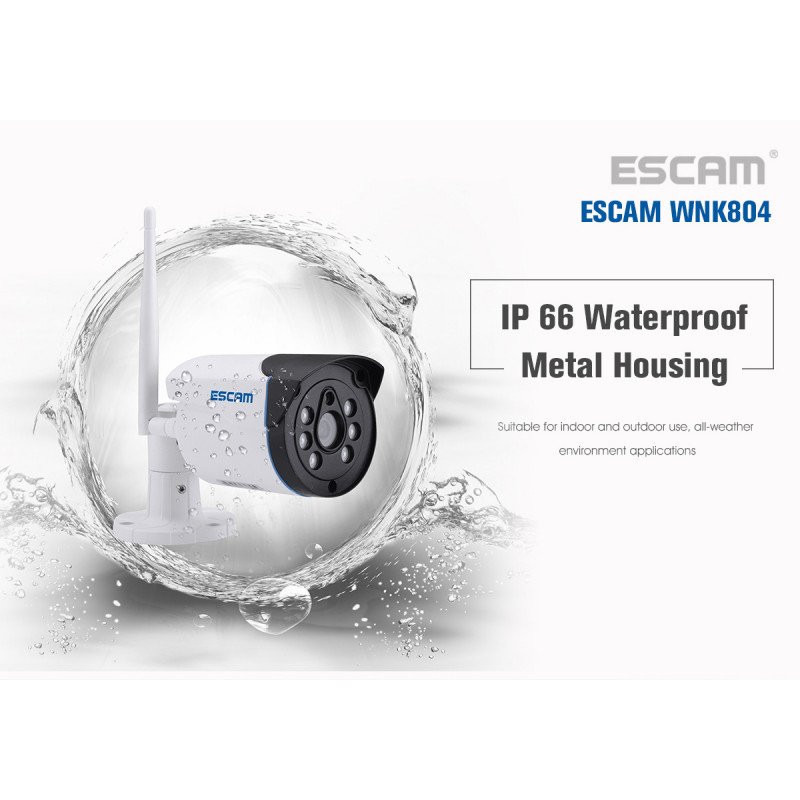 Комплект видеонаблюдения ESCAM WNK804 8CH 720P Wireless NVR KITS EU