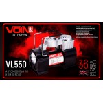 Компрессор автомобильный "VOIN" VL-550 150psi/15A/40л/прикур./дефлятор/переходник на клеммы