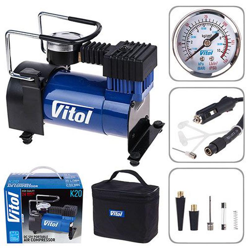 Компресор "ViTOL" K-20 100psi / 12Amp / 35л / прикурювач