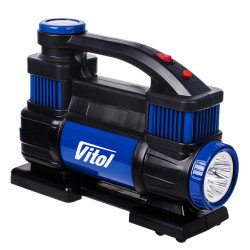Компресор "ViTOL" К-70 150psi/25Amp/90л/2 циліндра/шланг 1,0+5,0м/клеми