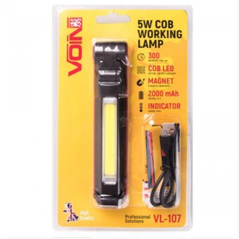 Переносная лампа "VOIN" VL-107, 5W-COB+3W XPE/АКБ 2000mAh/магнит/инд. заряда Переносная лампа "VOIN" VL-107, 5W-COB+3W XPE/АКБ 2000mAh/магнит/инд. заряда