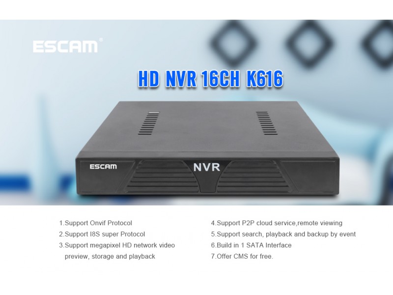 Мережевий відеореєстратор ESCAM NVR K616