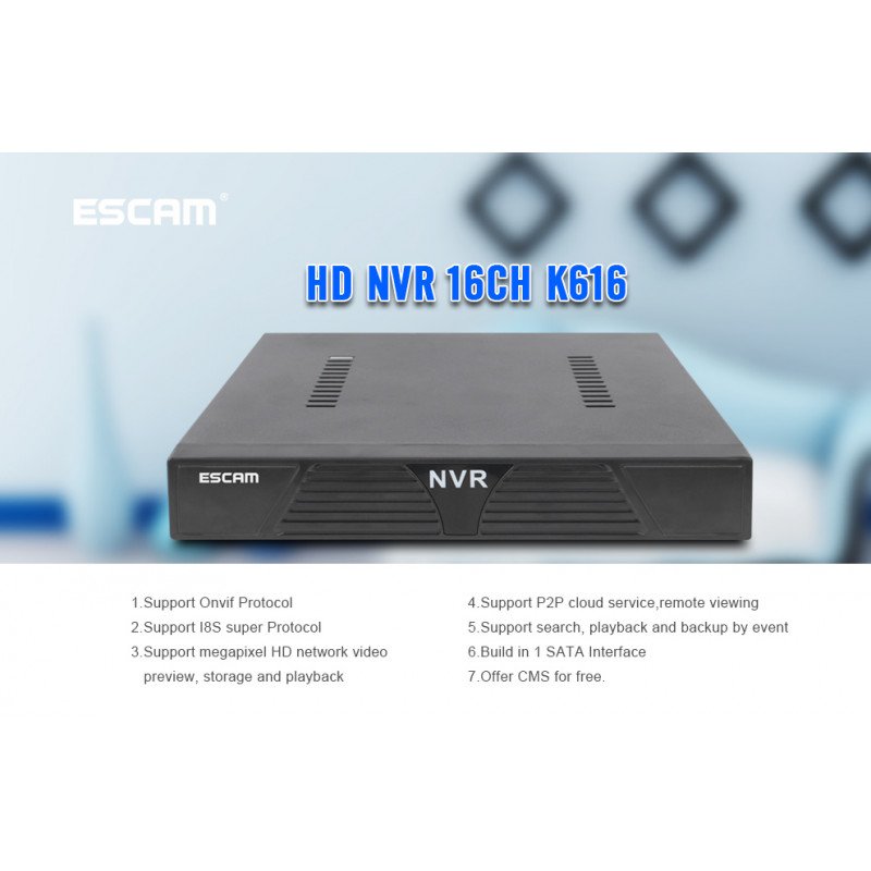 Мережевий відеореєстратор ESCAM NVR K616 Мережевий відеореєстратор ESCAM NVR K616