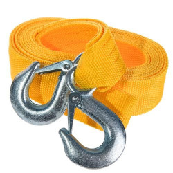 Трос буксир ТРШ-240-3-1 3т лента 40мм х 4м желтый/крюк/в пакете Трос буксир ТРШ-240-3-1 3т лента 40мм х 4м желтый/крюк/в пакете