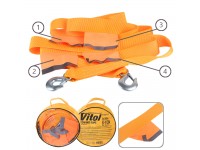 Трос буксировочный ТР-250-6-3 6т лента 60мм х 5м оранж/2крюка/флажки/сумка Трос буксировочный ТР-250-6-3 6т лента 60мм х 5м оранж/2крюка/флажки/сумка