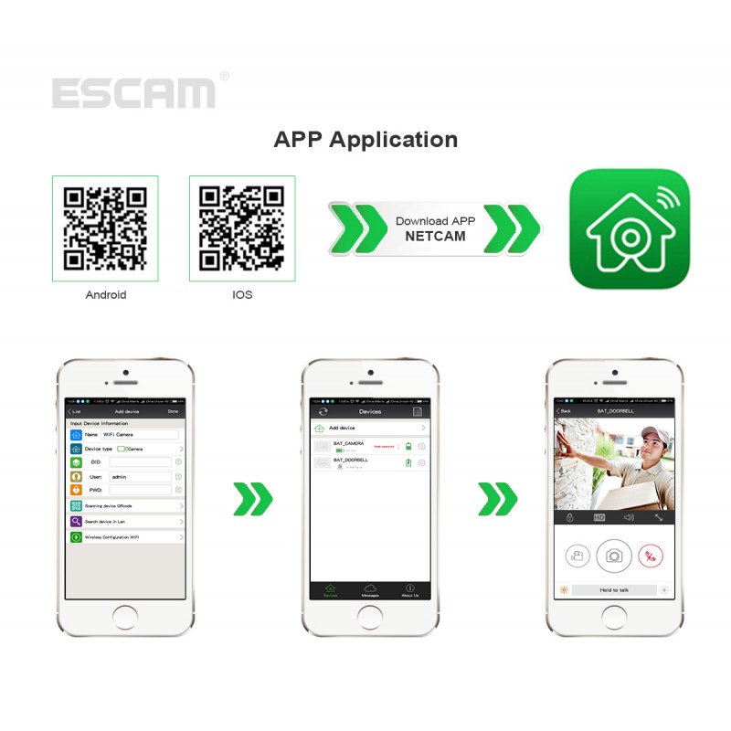 WiFi HD Doorbell дверний дзвінок ESCAM QF220