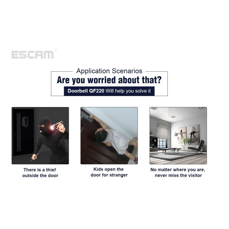 WiFi HD Doorbell дверний дзвінок ESCAM QF220