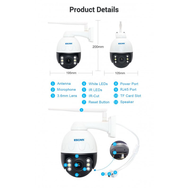 WiFi IP камера ESCAM Q1068