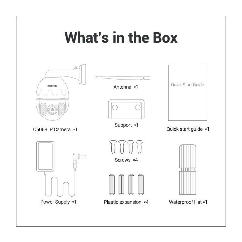 WiFi IP камера ESCAM Q1068 4xZoom