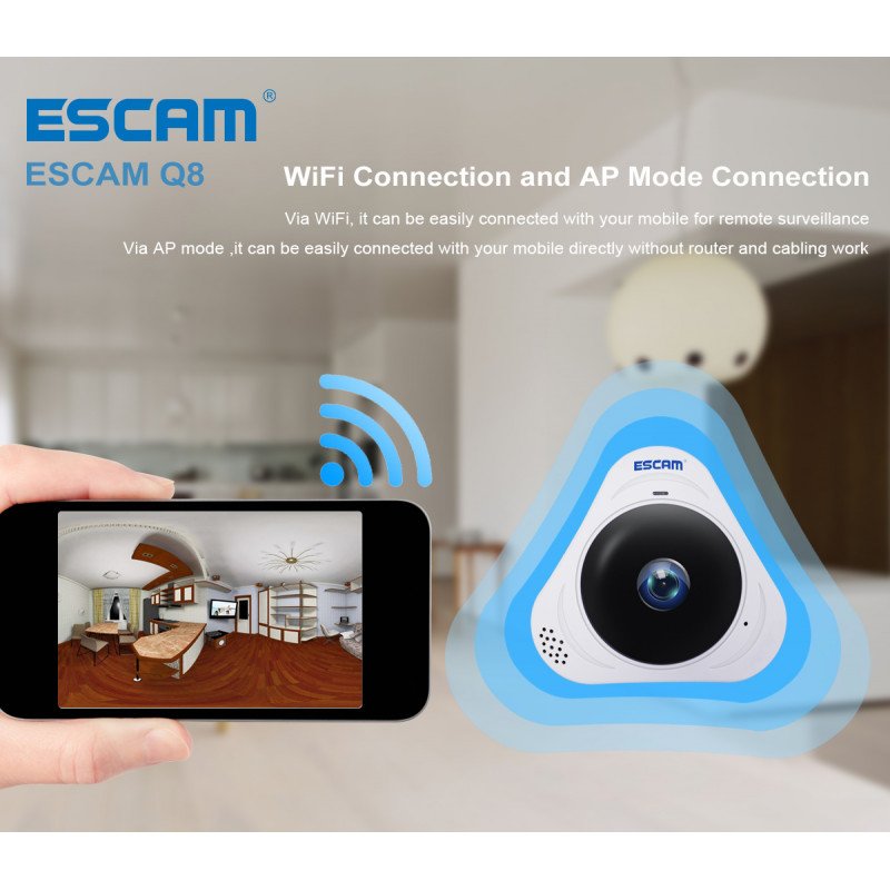 WiFi IP камера ESCAM Q8 B Fish eye WiFi IP камера ESCAM Q8 B Fish eye