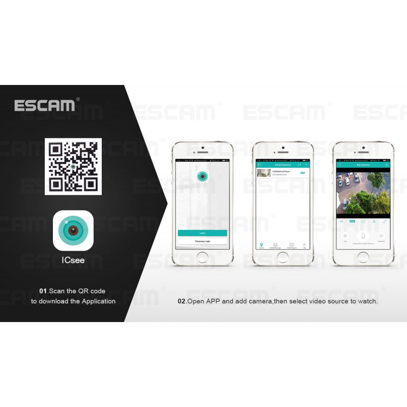 WiFi IP камера ESCAM QF007 чорна WiFi IP камера ESCAM QF007 чорна