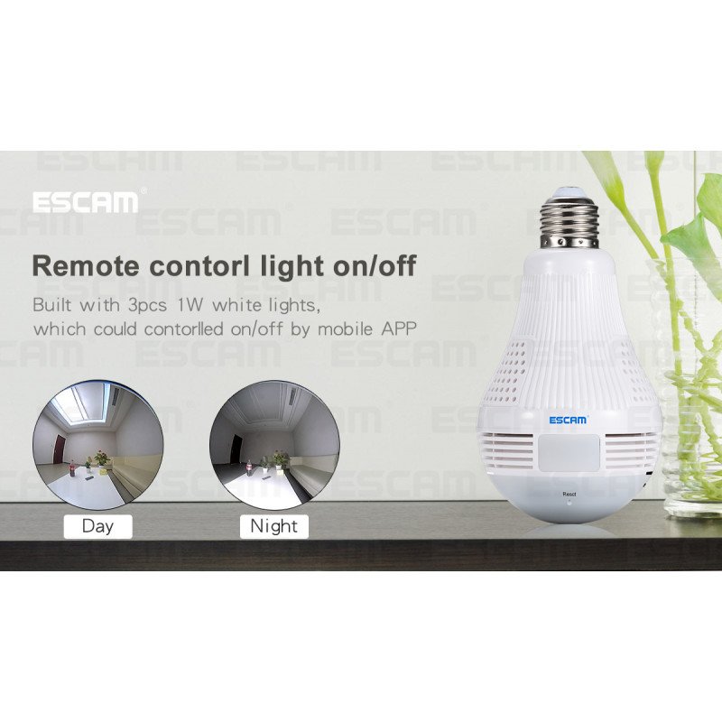 WiFi IP камера ESCAM QP136 960P HD LED Light Bulb