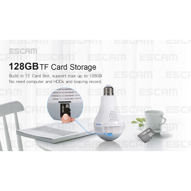 WiFi IP камера ESCAM QP136 960P HD LED Light Bulb