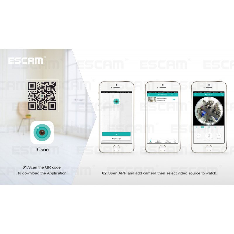 WiFi IP камера ESCAM QP136 960P HD LED Light Bulb