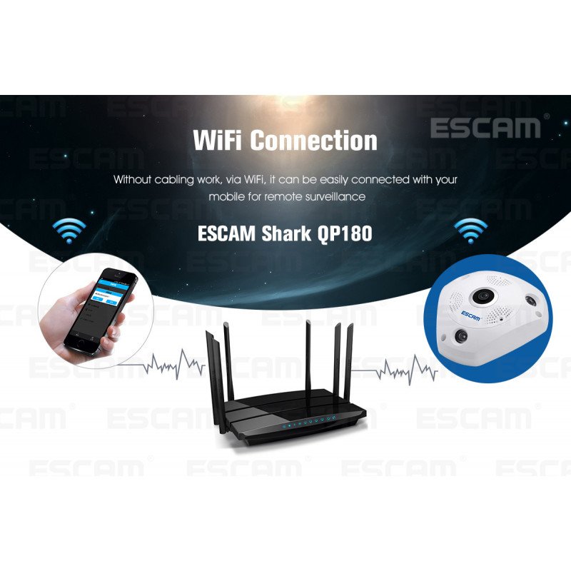 WiFi IP камера ESCAM QP180 Shark
