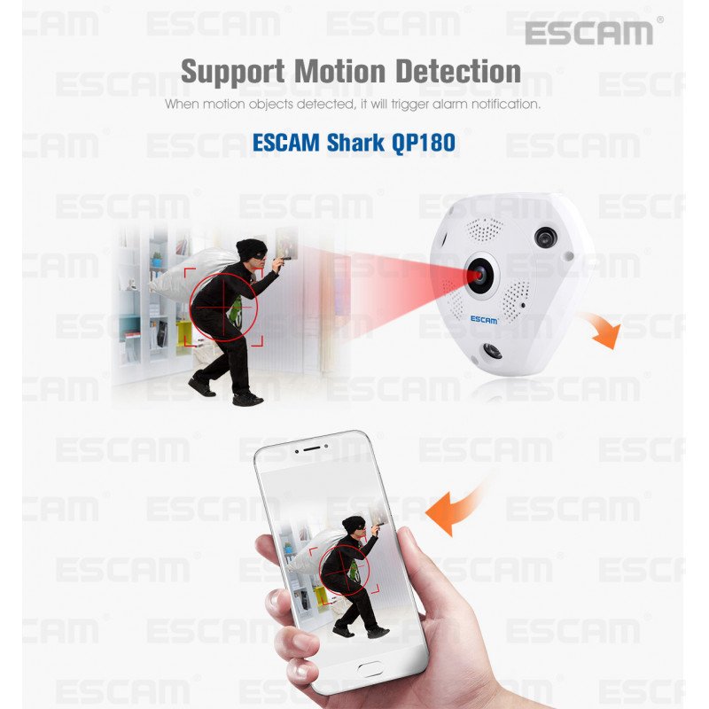 WiFi IP камера ESCAM QP180 Shark