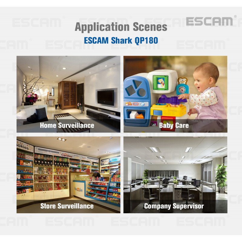 WiFi IP камера ESCAM QP180 Shark