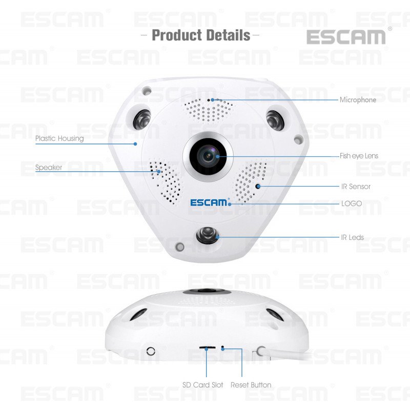 WiFi IP камера ESCAM QP180 Shark